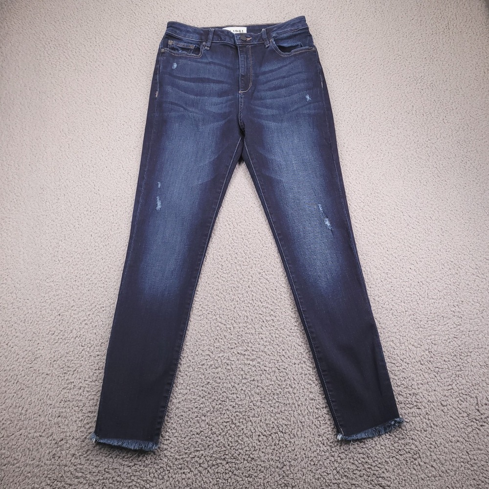 DL1961 Jeans Size 28 Chrissy Trimtone Skinny Distressed Trinity Wash Denim